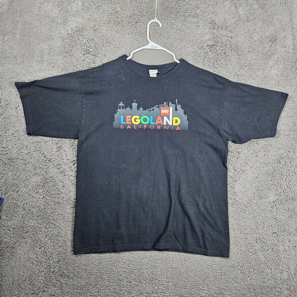 Legoland‎ California T-Shirt Mens XL Black Graphic Skyline LEGO Collection Tee
